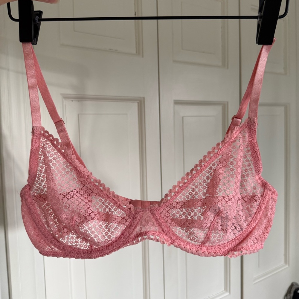 Urban Outfitters Pink Lace Bra